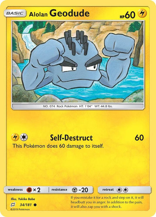 Pokemon Alolan Geodude 34/181 Team Up