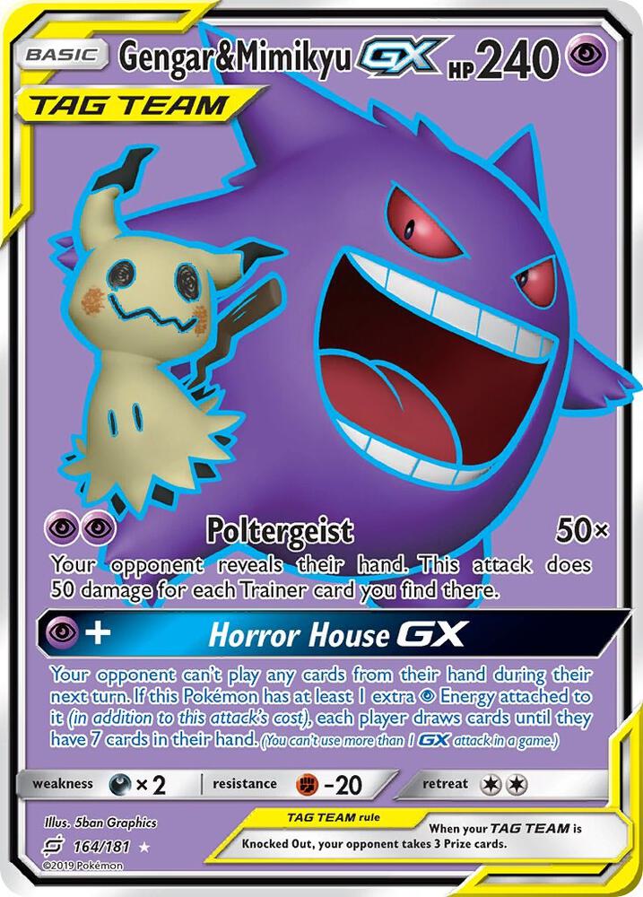 Pokemon Gengar & Mimikyu GX 164/181 Team Up
