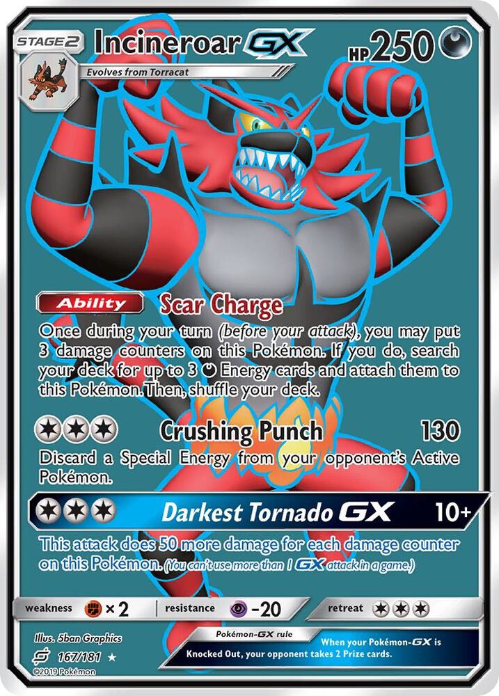 Pokemon Incineroar GX 167/181 Team Up