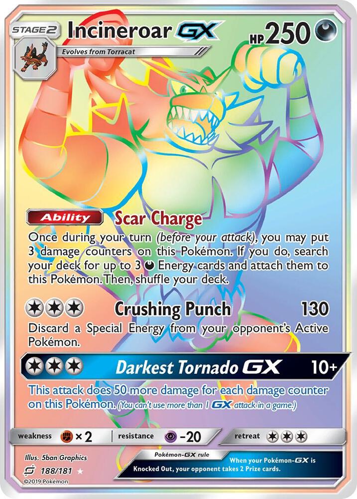 Pokemon Incineroar GX 188/181 Team Up