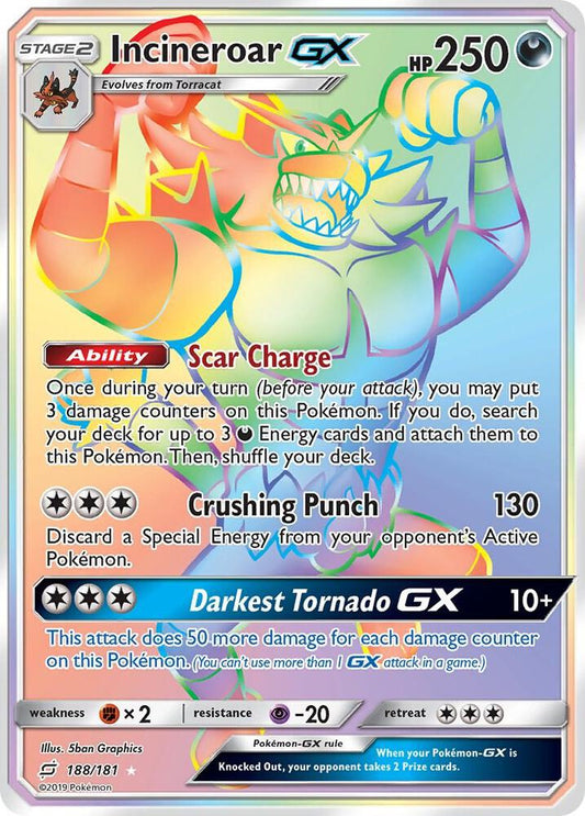 Pokemon Incineroar GX 188/181 Team Up