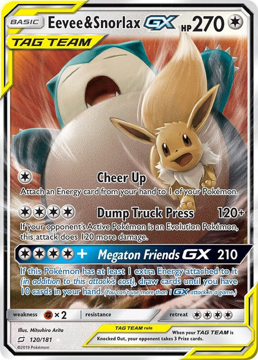 Pokemon Eevee & Snorlax GX 120/181 Team Up