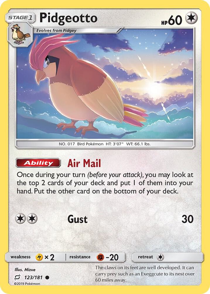 Pokemon Pidgeotto 123/181 Team Up