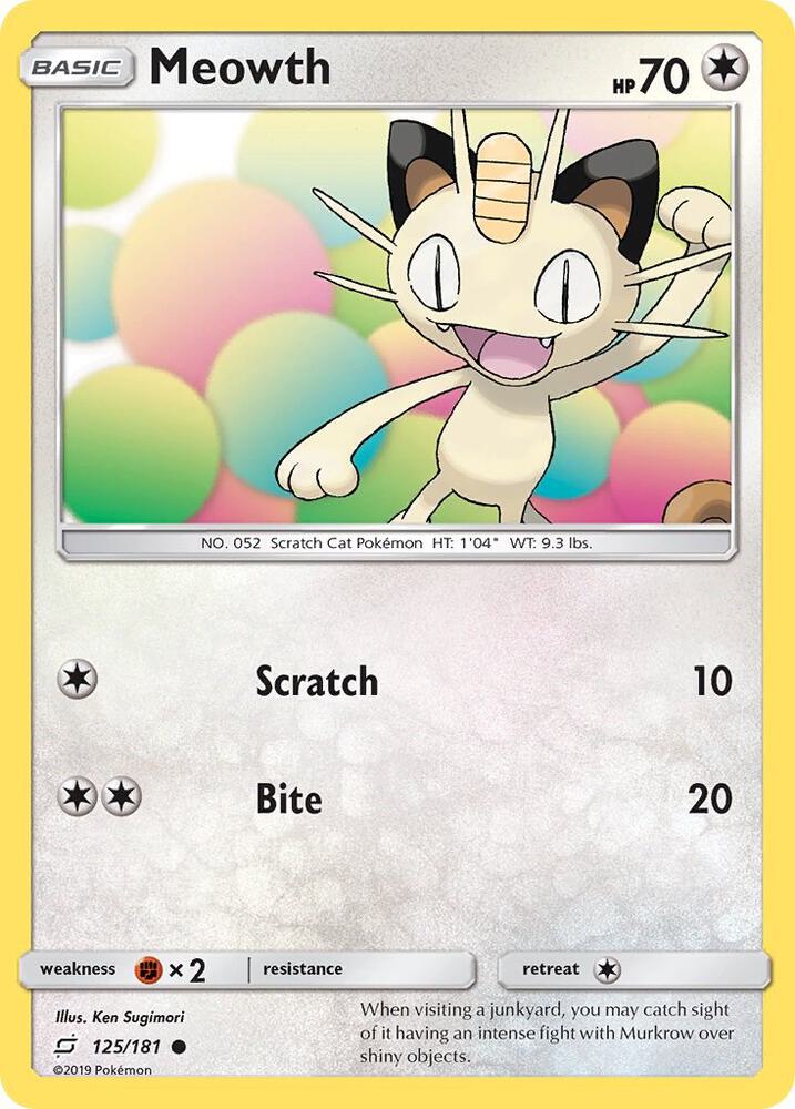 Pokemon Meowth 125/181 Team Up