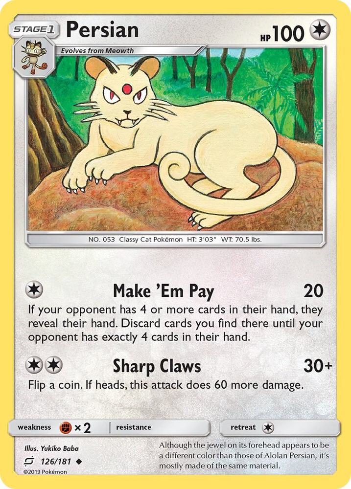 Pokemon Persian 126/181 Team Up