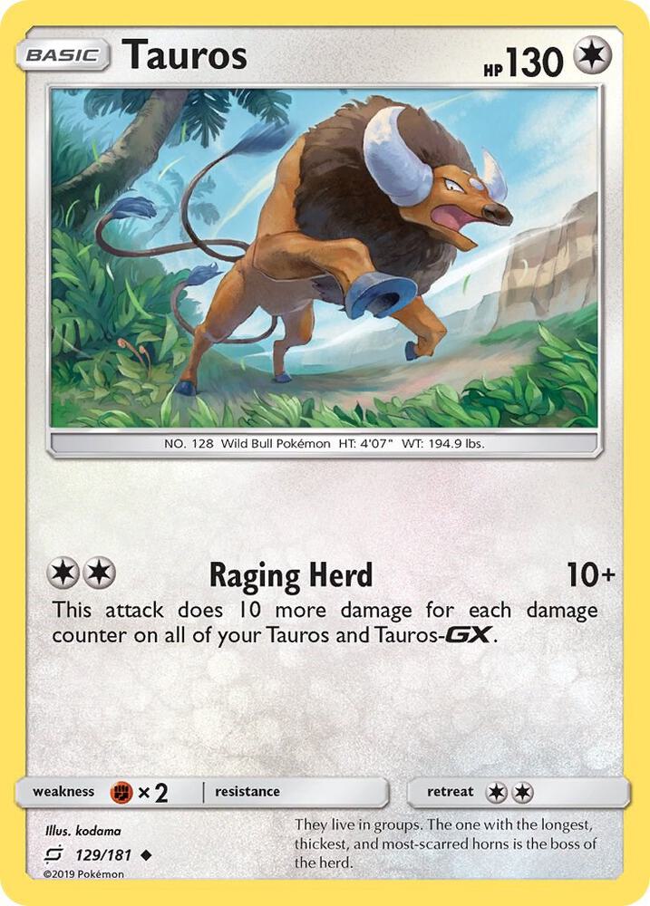 Pokemon Tauros 129/181 Team Up