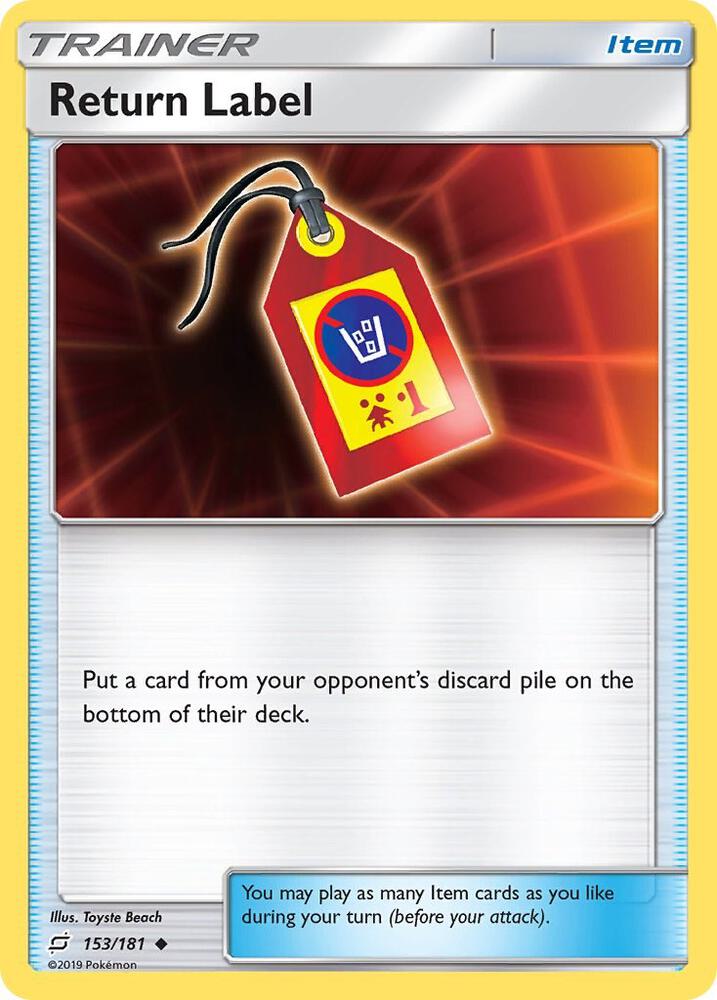 Pokemon Return Label 153/181 Team Up