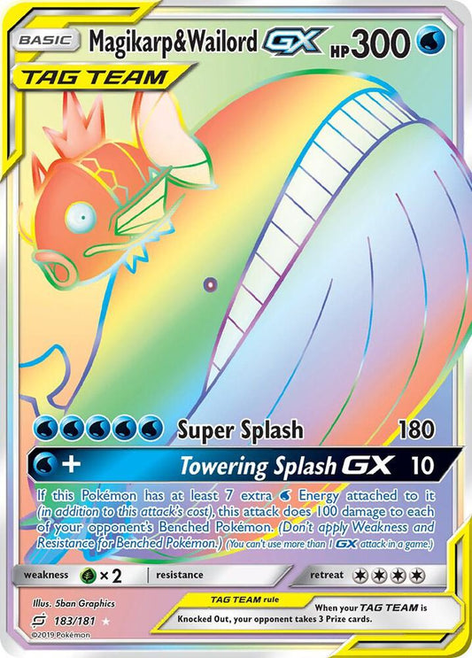 Pokemon Magikarp & Wailord GX 183/181 Team Up