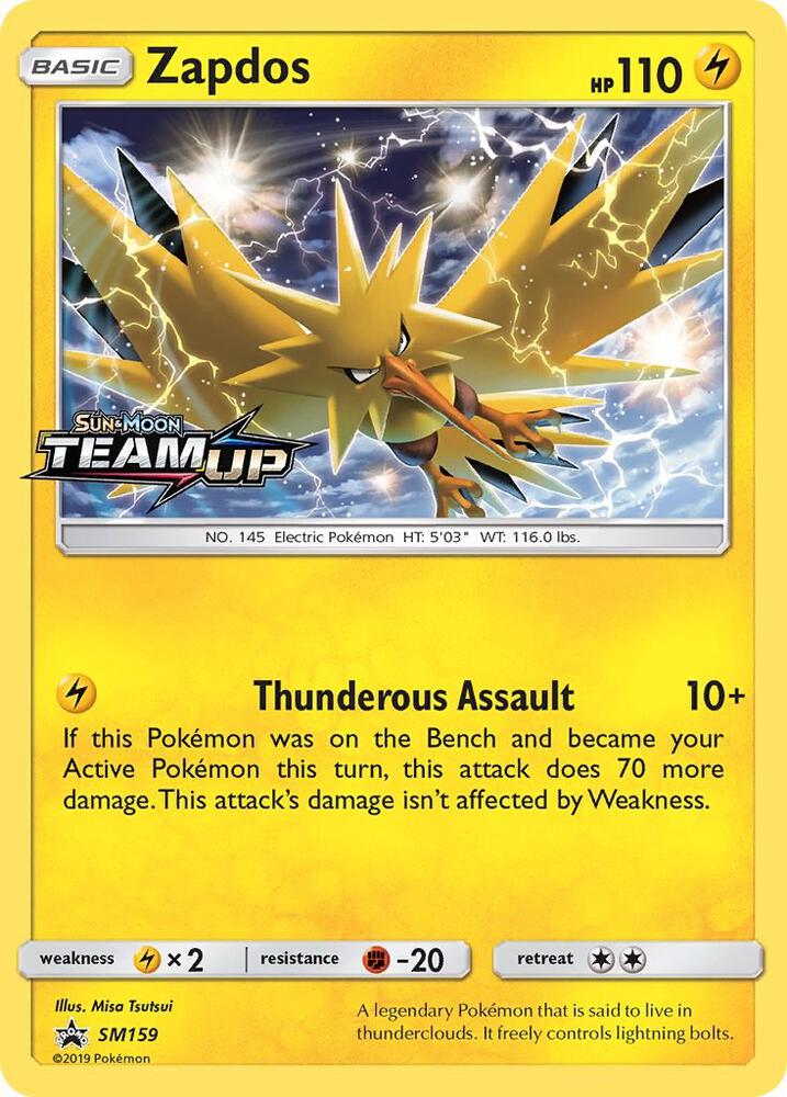 Pokemon Zapdos SM159 SM Black Star Promos