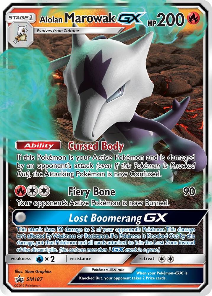 Pokemon Alolan Marowak GX SM187 SM Black Star Promos
