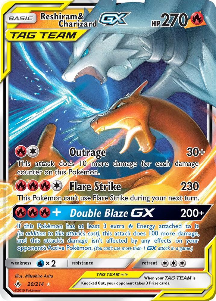 Pokemon Reshiram & Charizard GX 20/214 Unbroken Bonds
