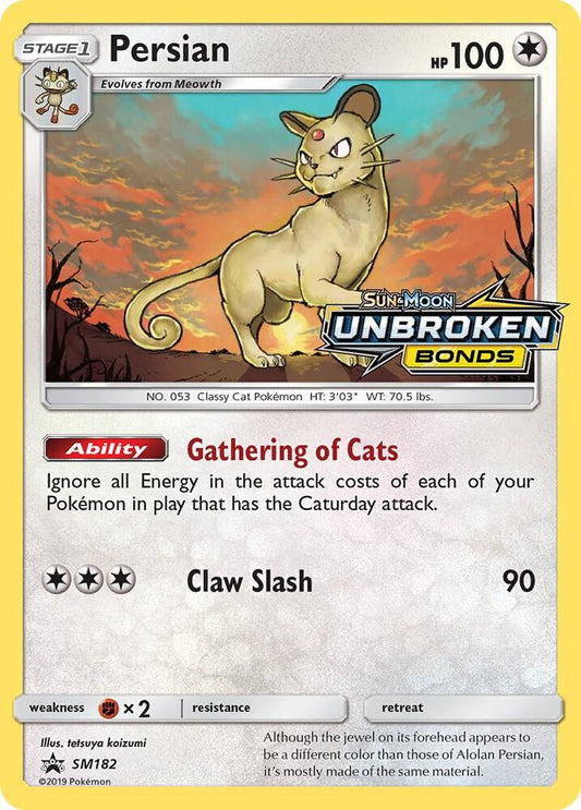 Pokemon Persian SM182 SM Black Star Promos