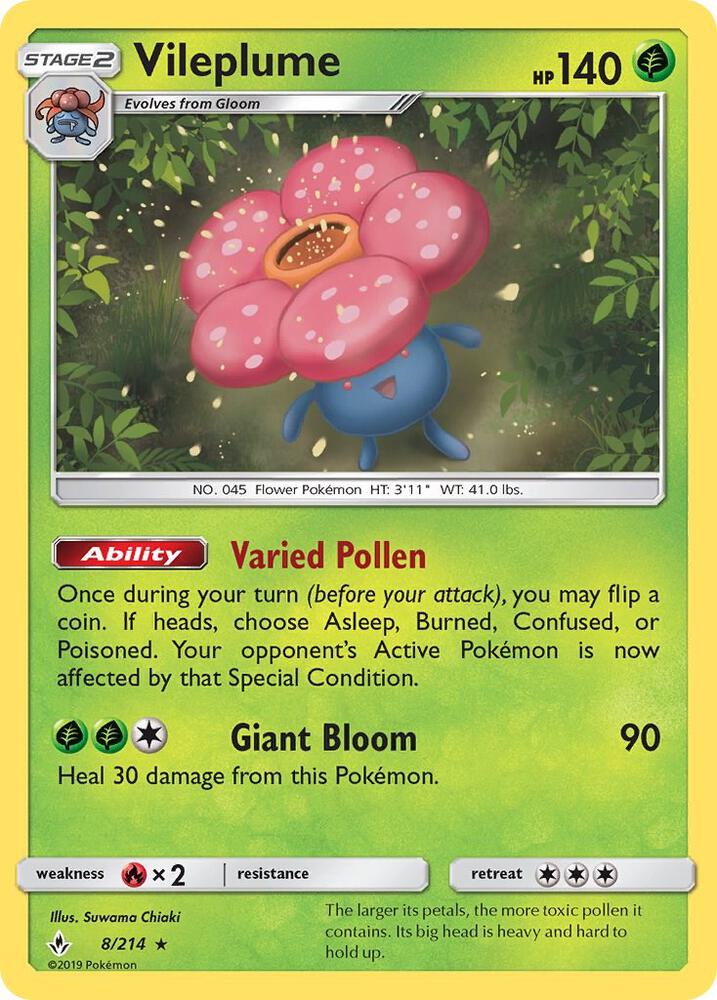 Pokemon Vileplume 8/214 Unbroken Bonds