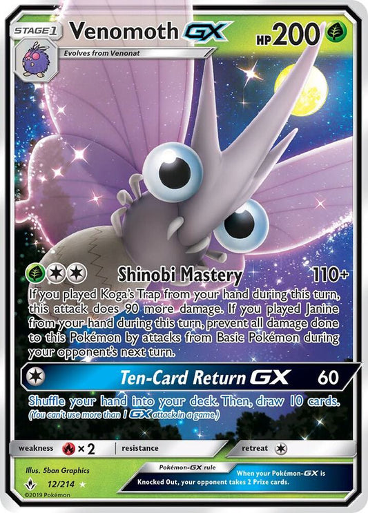 Pokemon Venomoth GX 12/214 Unbroken Bonds