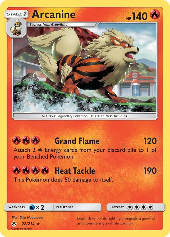 Pokemon Arcanine 22/214 Unbroken Bonds