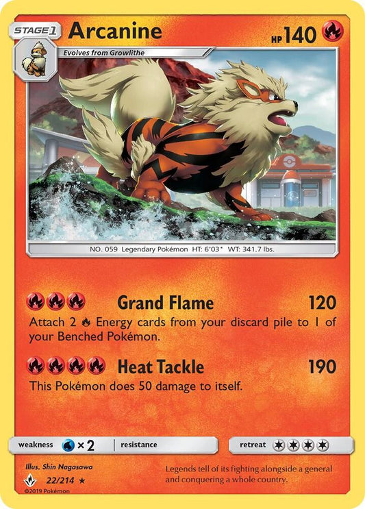 Pokemon Arcanine 22/214 Unbroken Bonds