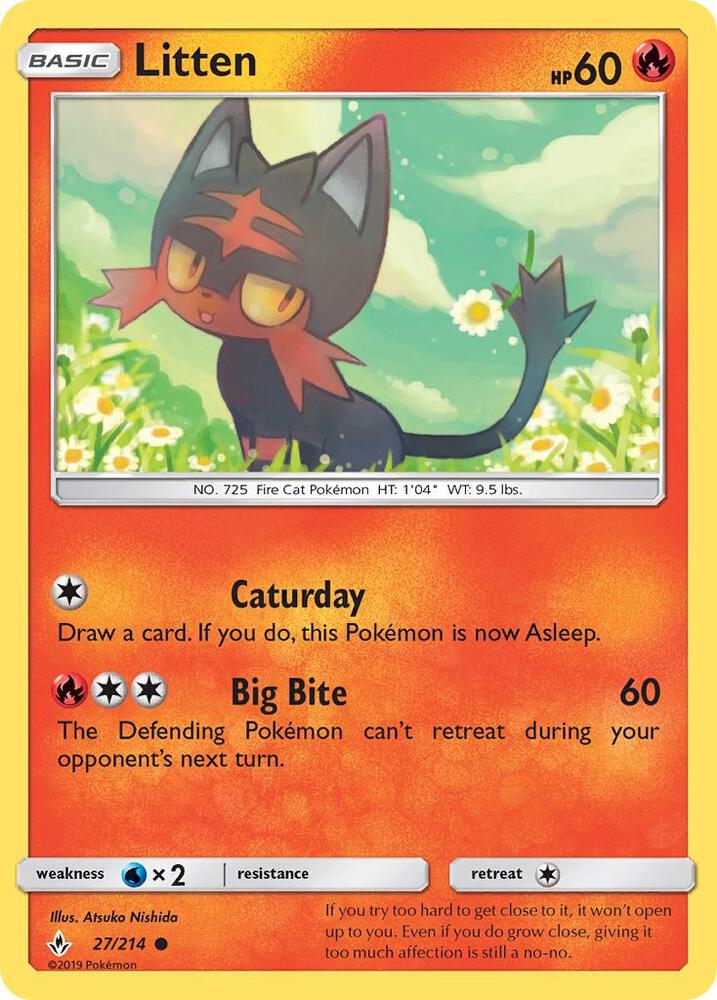 Pokemon Litten 27/214 Unbroken Bonds