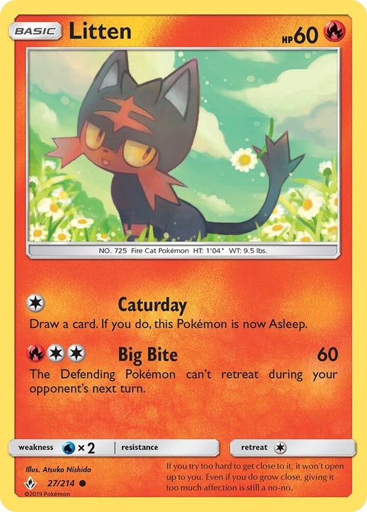 Pokemon Litten 27/214 Unbroken Bonds