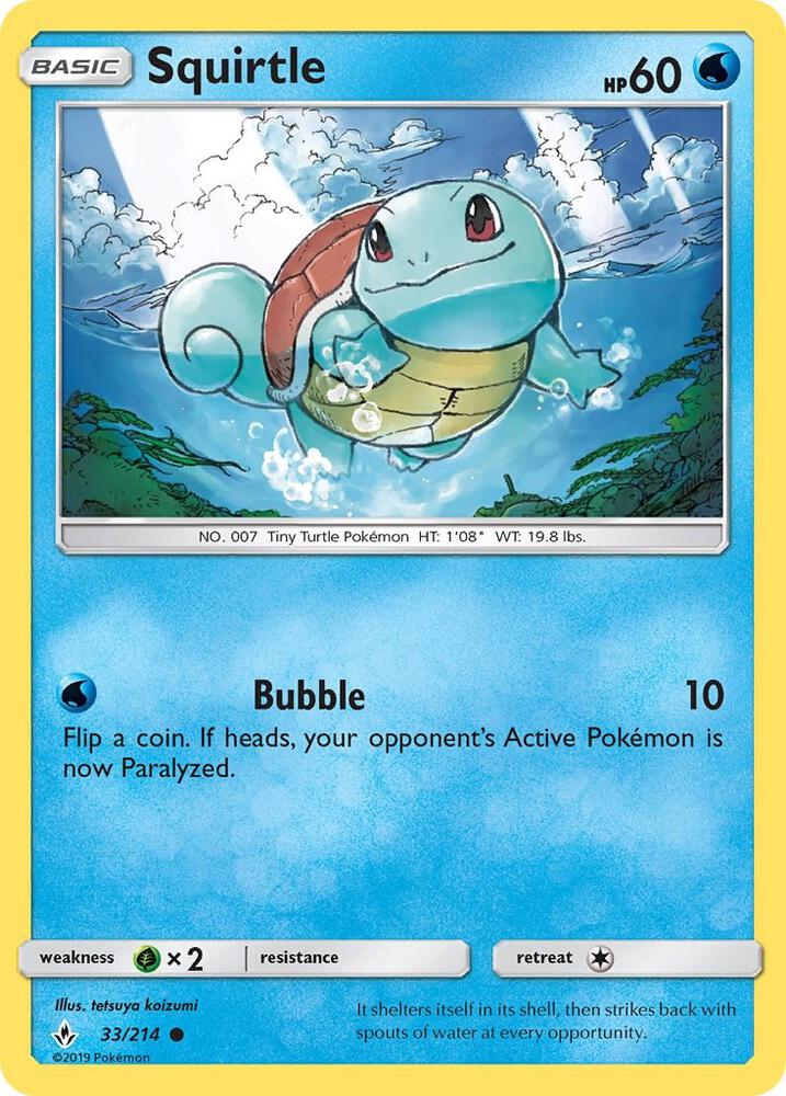Pokemon Squirtle 33/214 Unbroken Bonds