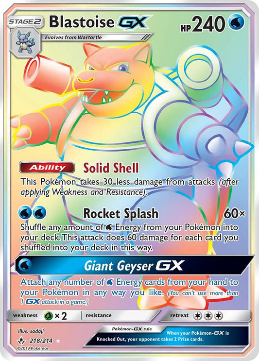 Pokemon Blastoise GX 218/214 Unbroken Bonds