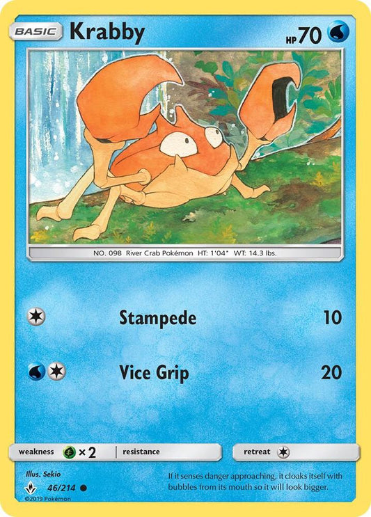 Pokemon Krabby 46/214 Unbroken Bonds