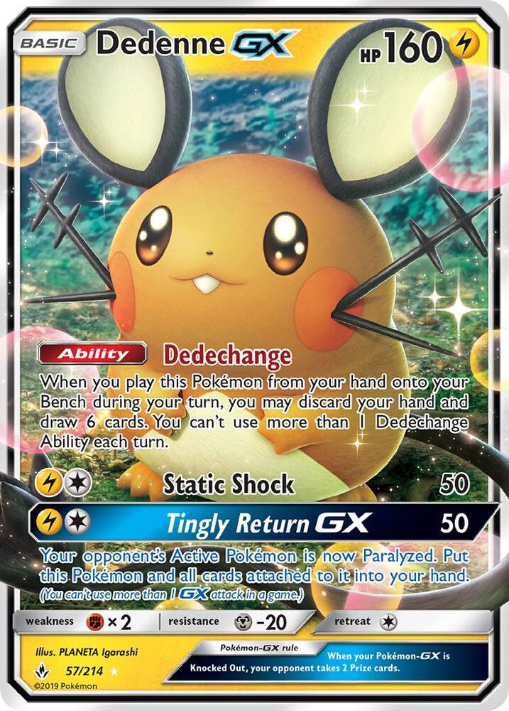 Pokemon Dedenne GX 57/214 Unbroken Bonds