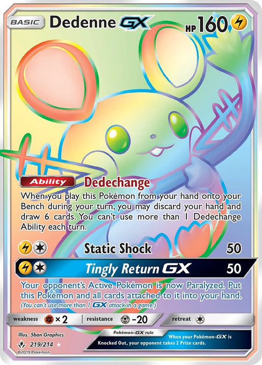 Pokemon Dedenne GX 219/214 Unbroken Bonds
