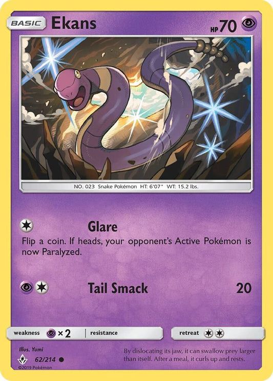Pokemon Ekans 62/214 Unbroken Bonds