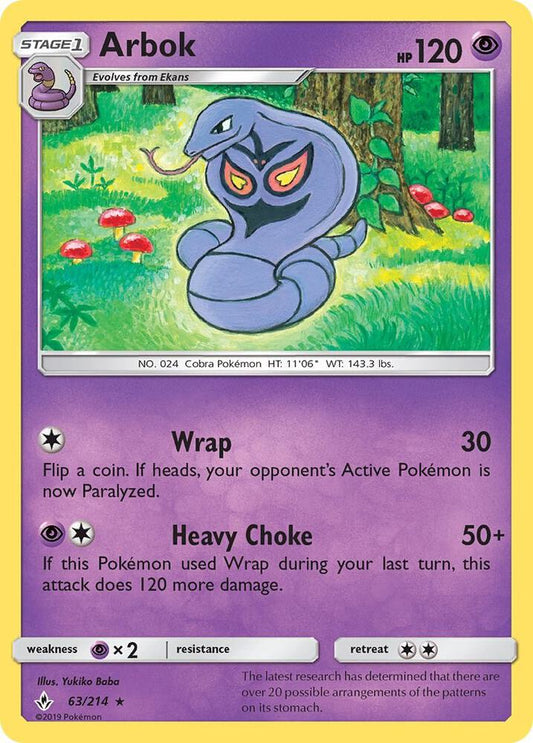 Pokemon Arbok 63/214 Unbroken Bonds