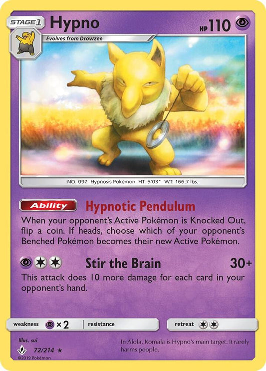 Pokemon Hypno 72/214 Unbroken Bonds