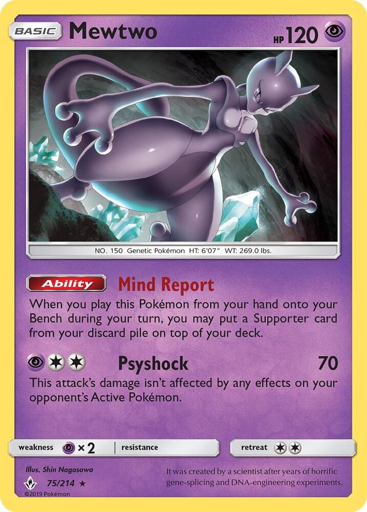 Pokemon Mewtwo 75/214 Unbroken Bonds