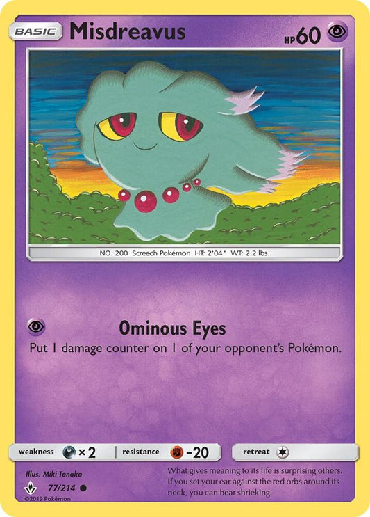 Pokemon Misdreavus 77/214 Unbroken Bonds