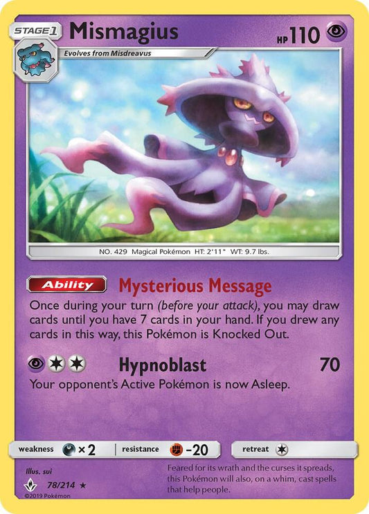 Pokemon Mismagius 78/214 Unbroken Bonds