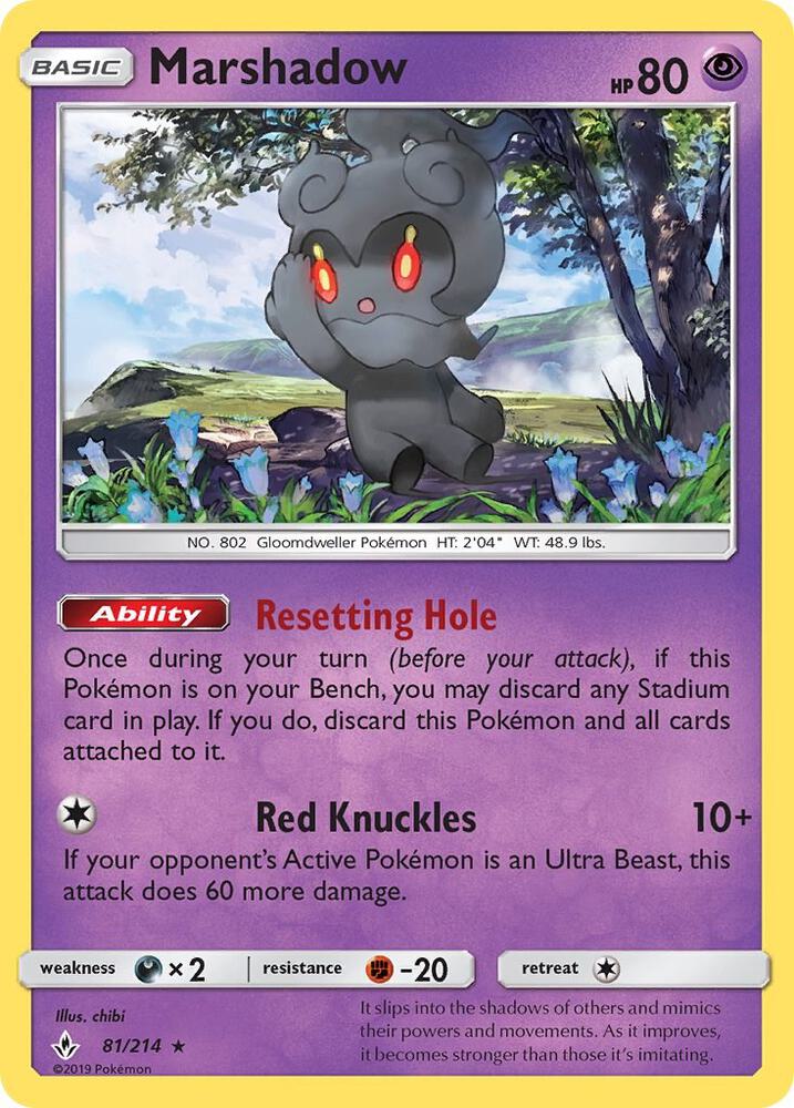 Pokemon Marshadow 81/214 Unbroken Bonds