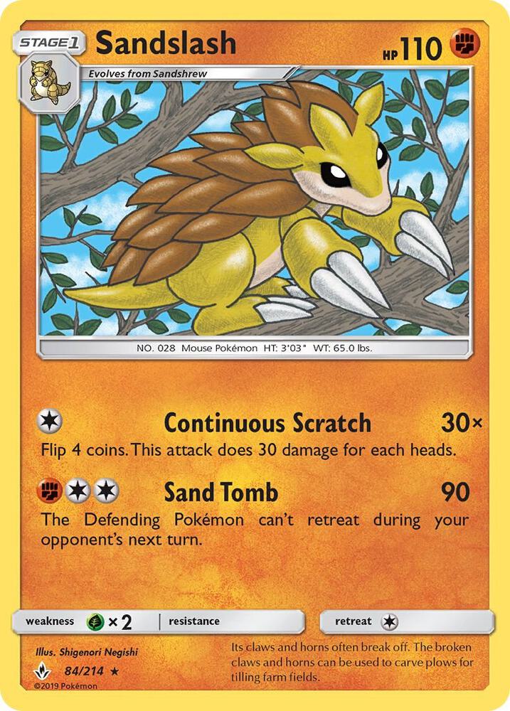 Pokemon Sandslash 84/214 Unbroken Bonds