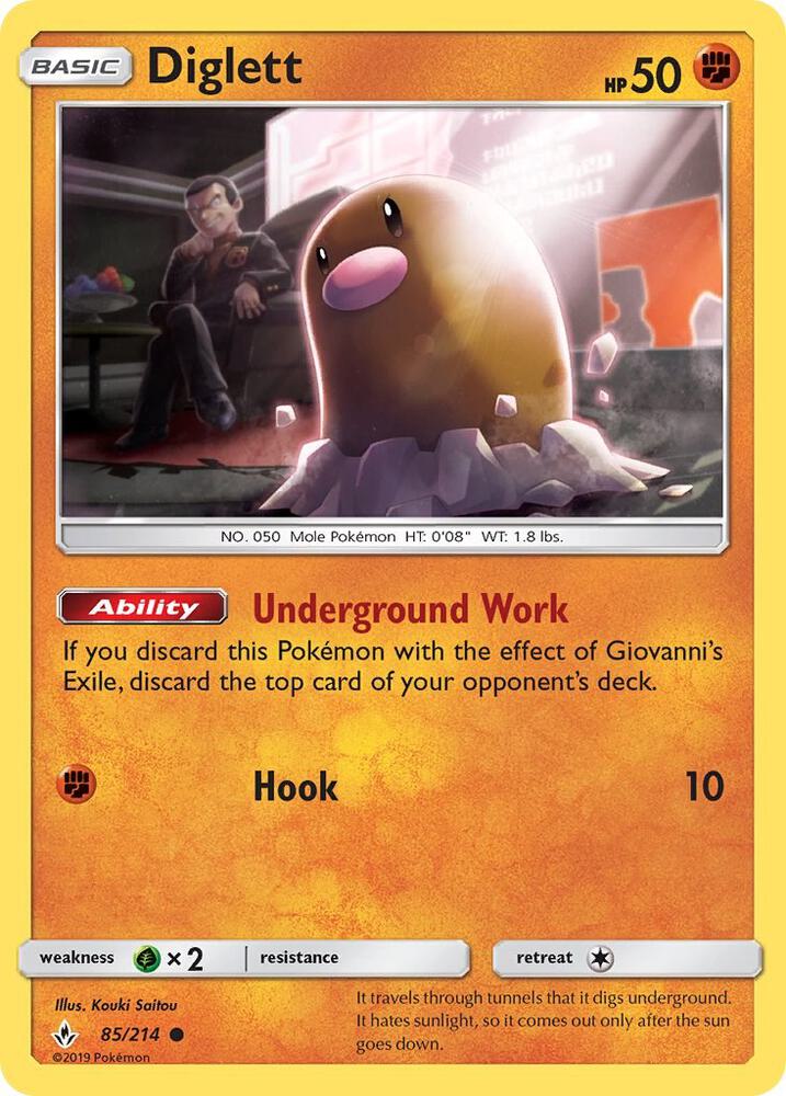 Pokemon Diglett 85/214 Unbroken Bonds