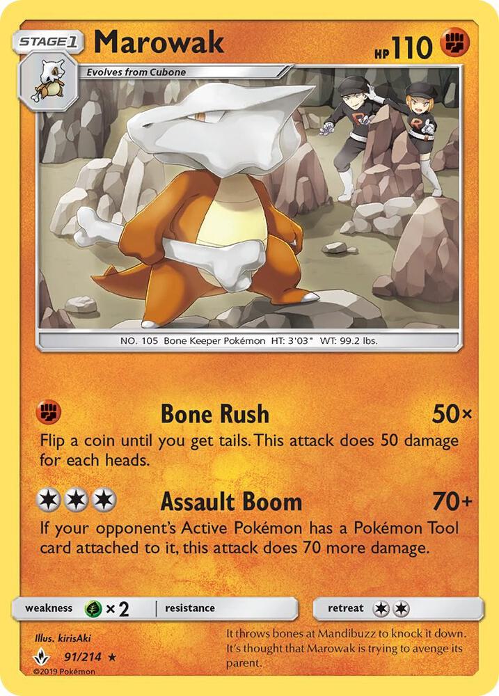 Pokemon Marowak 91/214 Unbroken Bonds