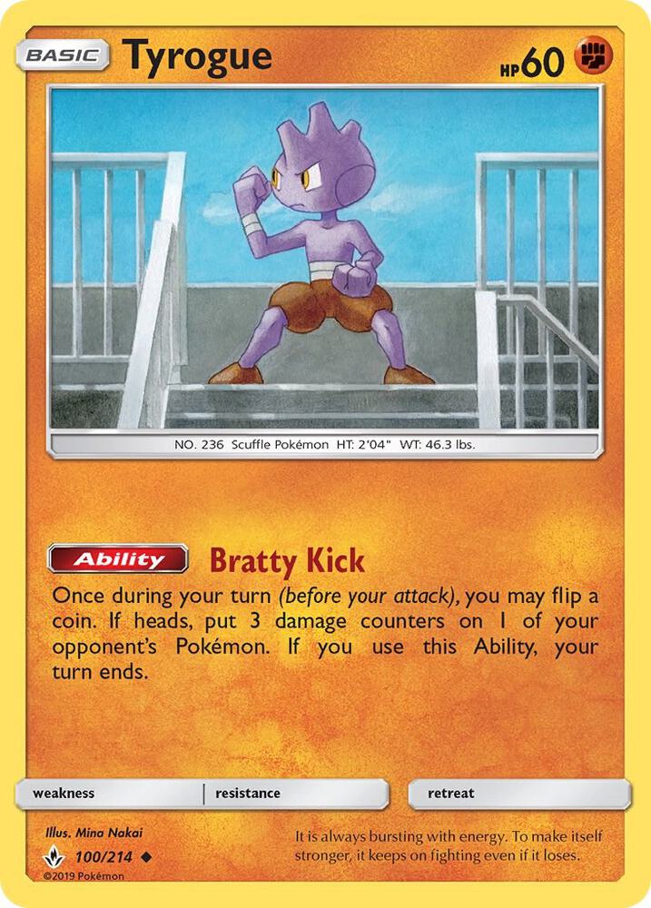 Pokemon Tyrogue 100/214 Unbroken Bonds
