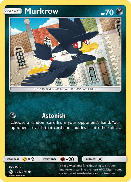 Pokemon Murkrow 108/214 Unbroken Bonds