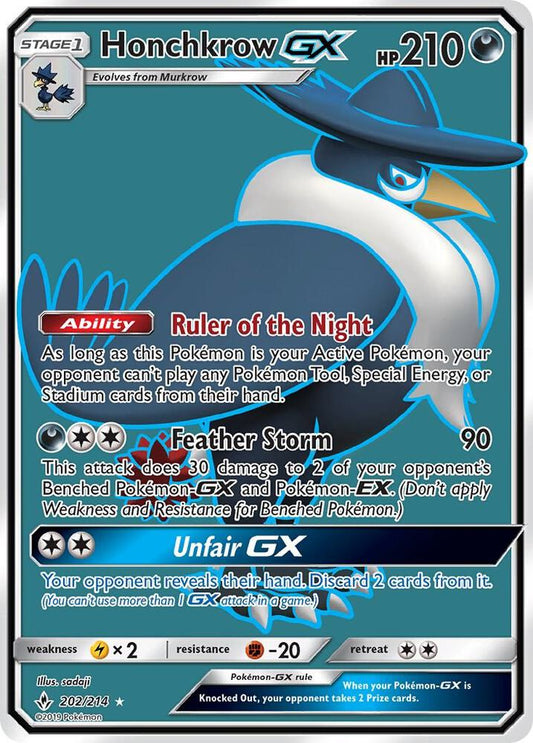 Pokemon Honchkrow GX 202/214 Unbroken Bonds