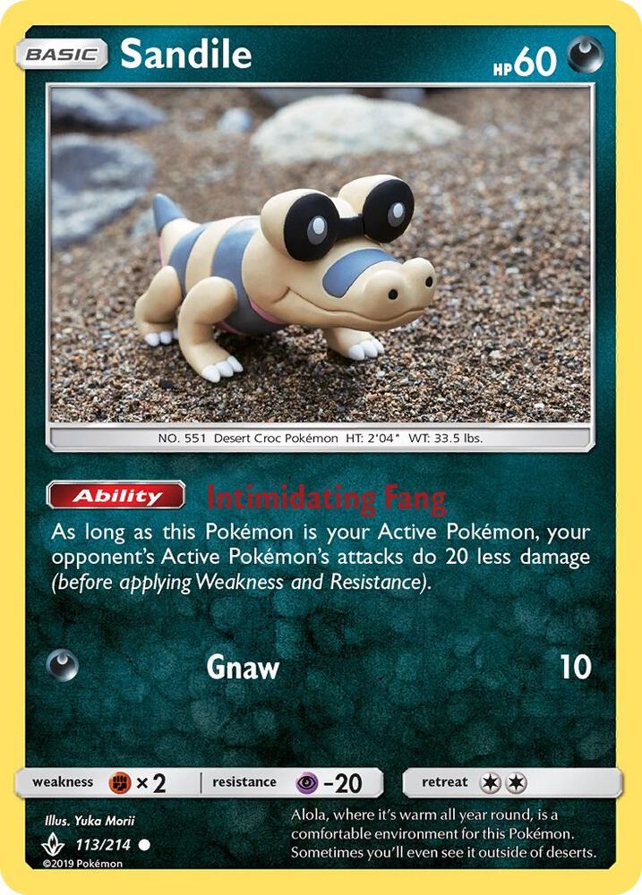 Pokemon Sandile 113/214 Unbroken Bonds