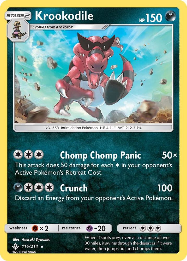 Pokemon Krookodile 116/214 Unbroken Bonds