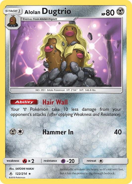 Pokemon Alolan Dugtrio 122/214 Unbroken Bonds