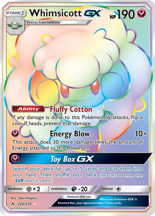 Pokemon Whimsicott GX 226/214 Unbroken Bonds