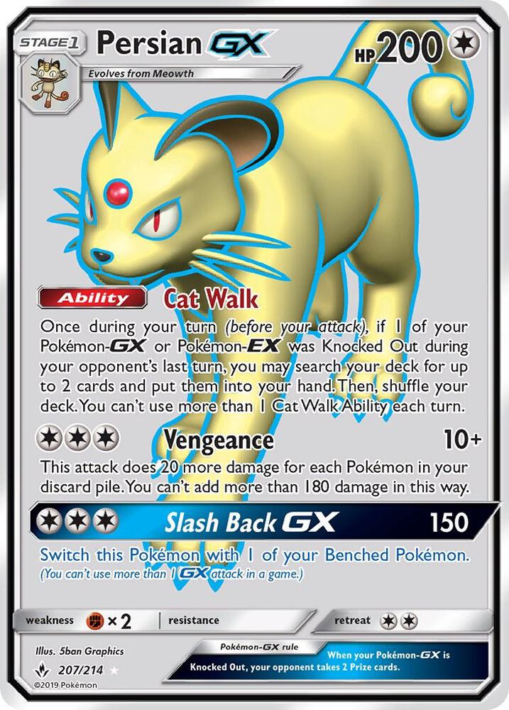 Pokemon Persian GX 207/214 Unbroken Bonds