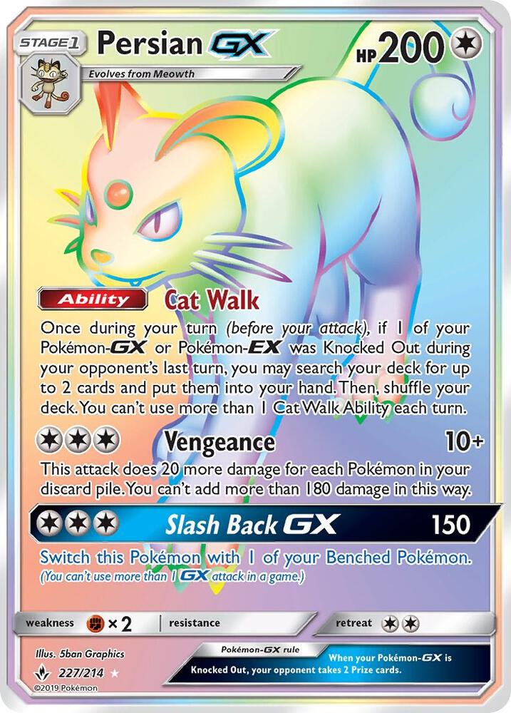 Pokemon Persian GX 227/214 Unbroken Bonds