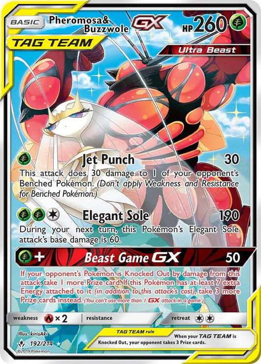 Pokemon Pheromosa & Buzzwole GX 192/214 Unbroken Bonds