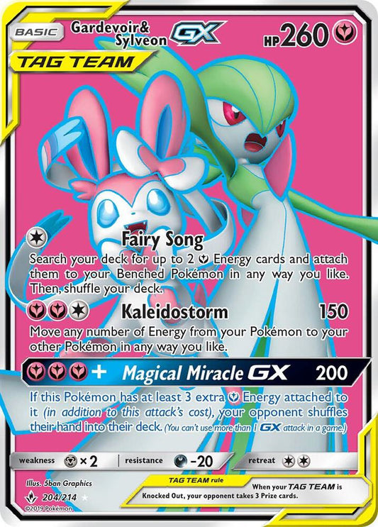 Pokemon Gardevoir & Sylveon GX 204/214 Unbroken Bonds