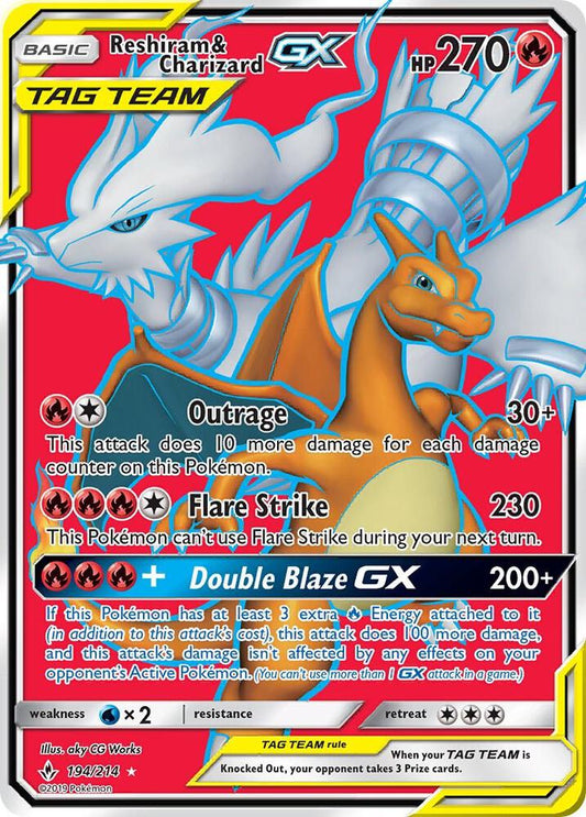 Pokemon Reshiram & Charizard GX 194/214 Unbroken Bonds