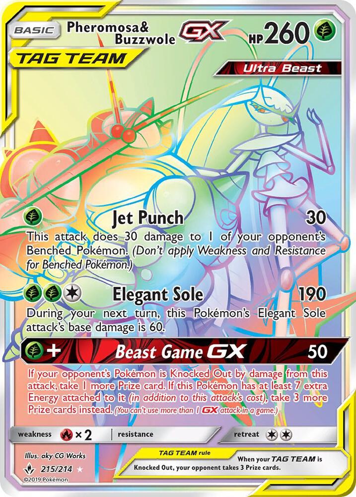 Pokemon Pheromosa & Buzzwole GX 215/214 Unbroken Bonds